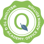 q academy office admin edition badge