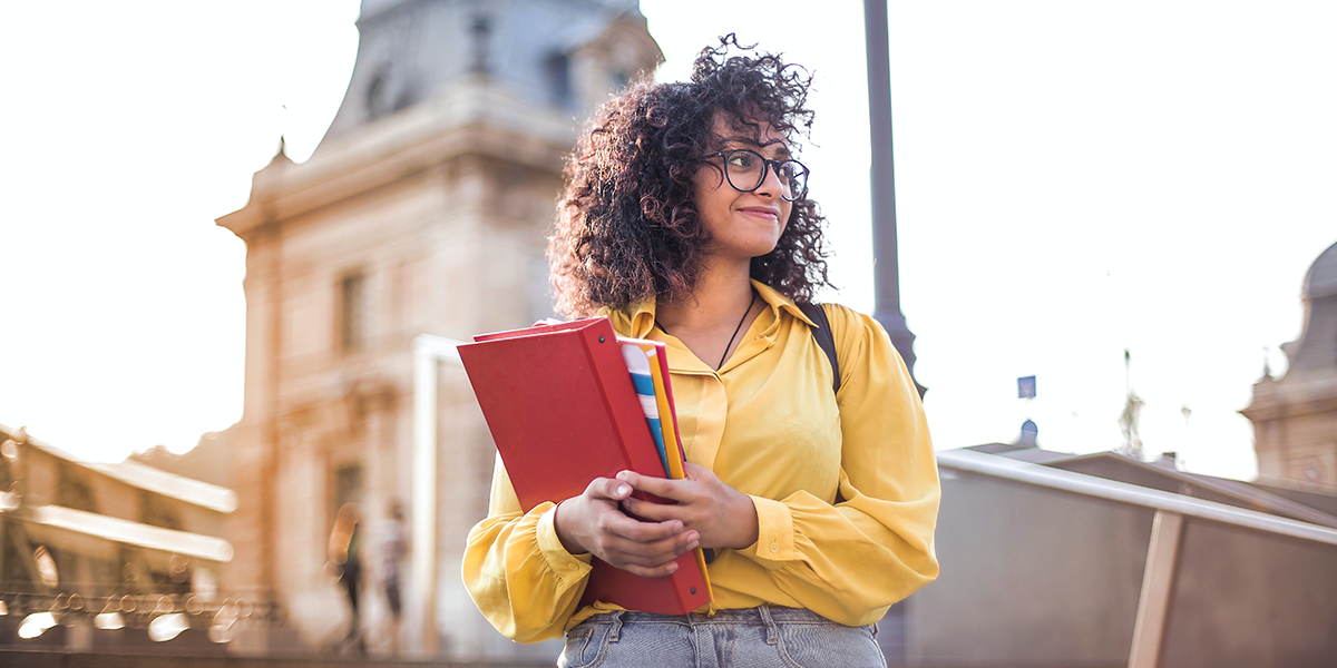 student looking into distance