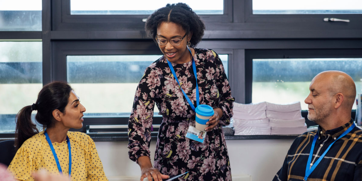 school staff working together