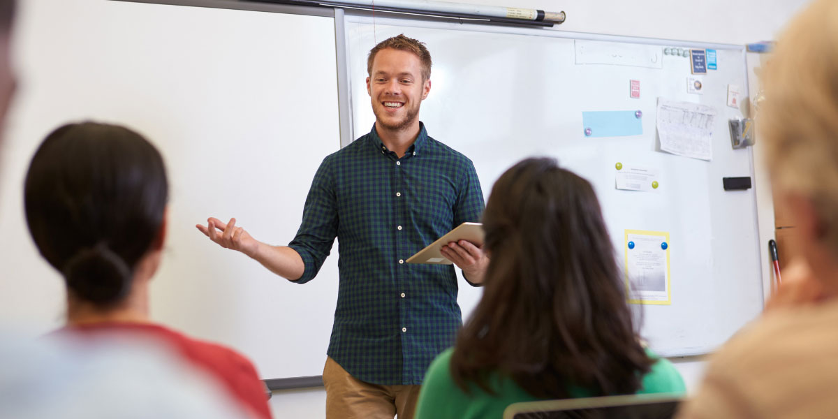 teacher in front of class