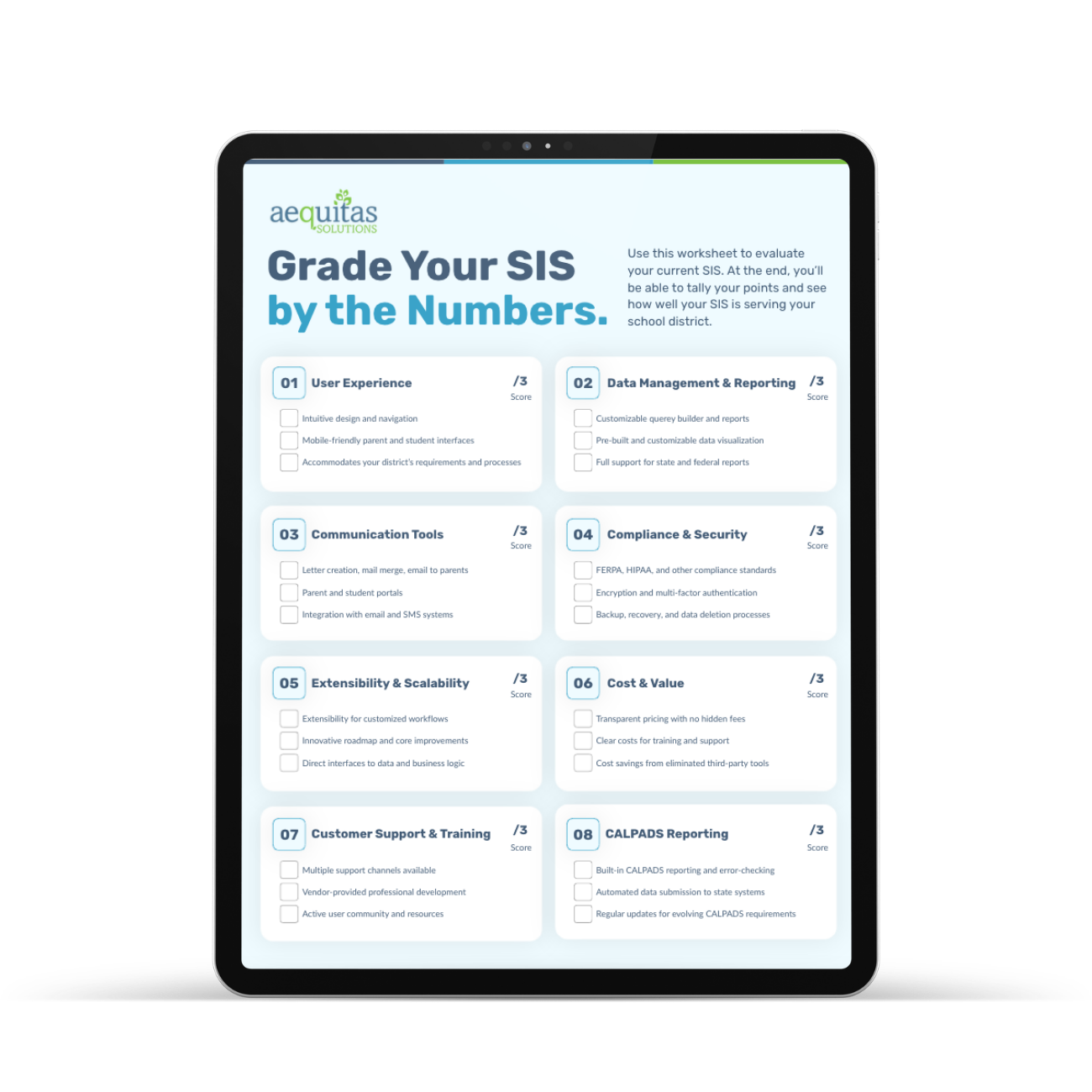 Grade Your SIS on Tablet